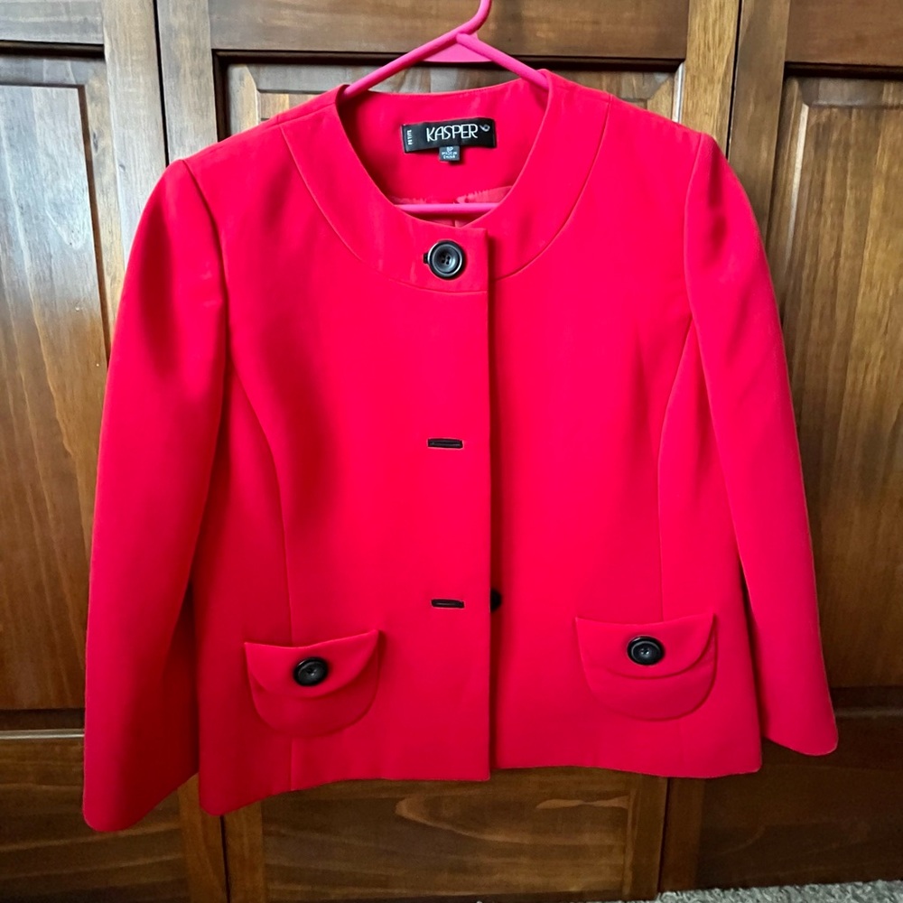 Kasper Red 3/4 Sleeve Jacket 8P